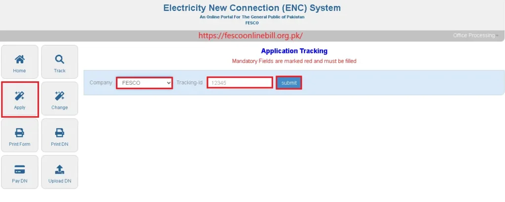 FESCO New Connection Tracking | 
FESCO's new connection tracking helps you keep an eye on your application's progress. Here's how to do it: | https://fescoonlinebill.org.pk/